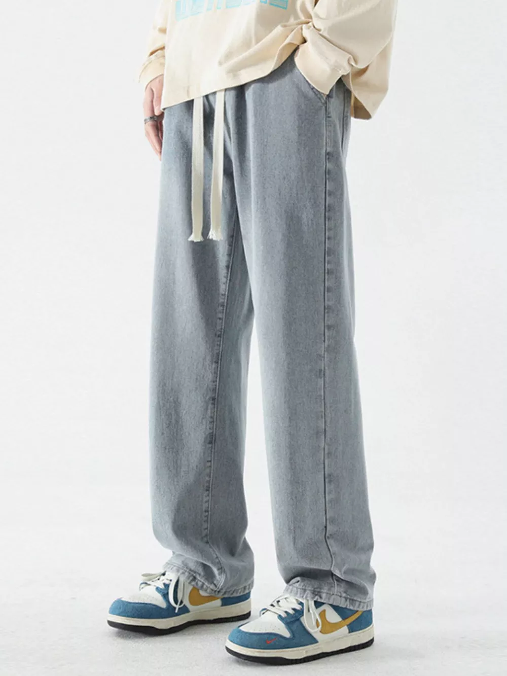 Men's Full Size Wide Leg Relaxed Fit Vintage Wash Jeans Plus Size, image 10