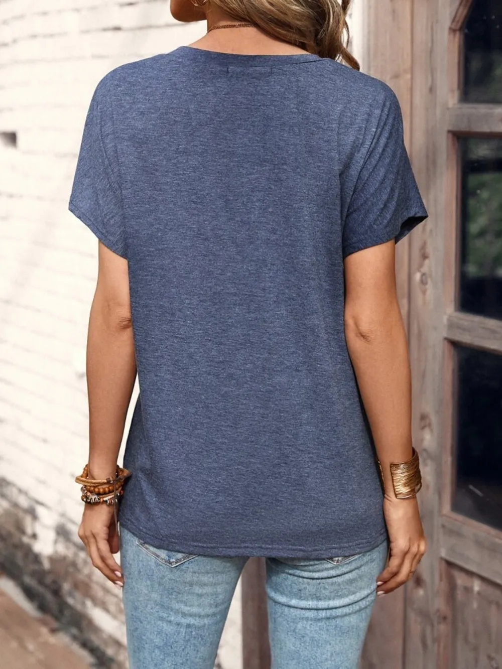 Half Button Short Sleeve Top, image 21