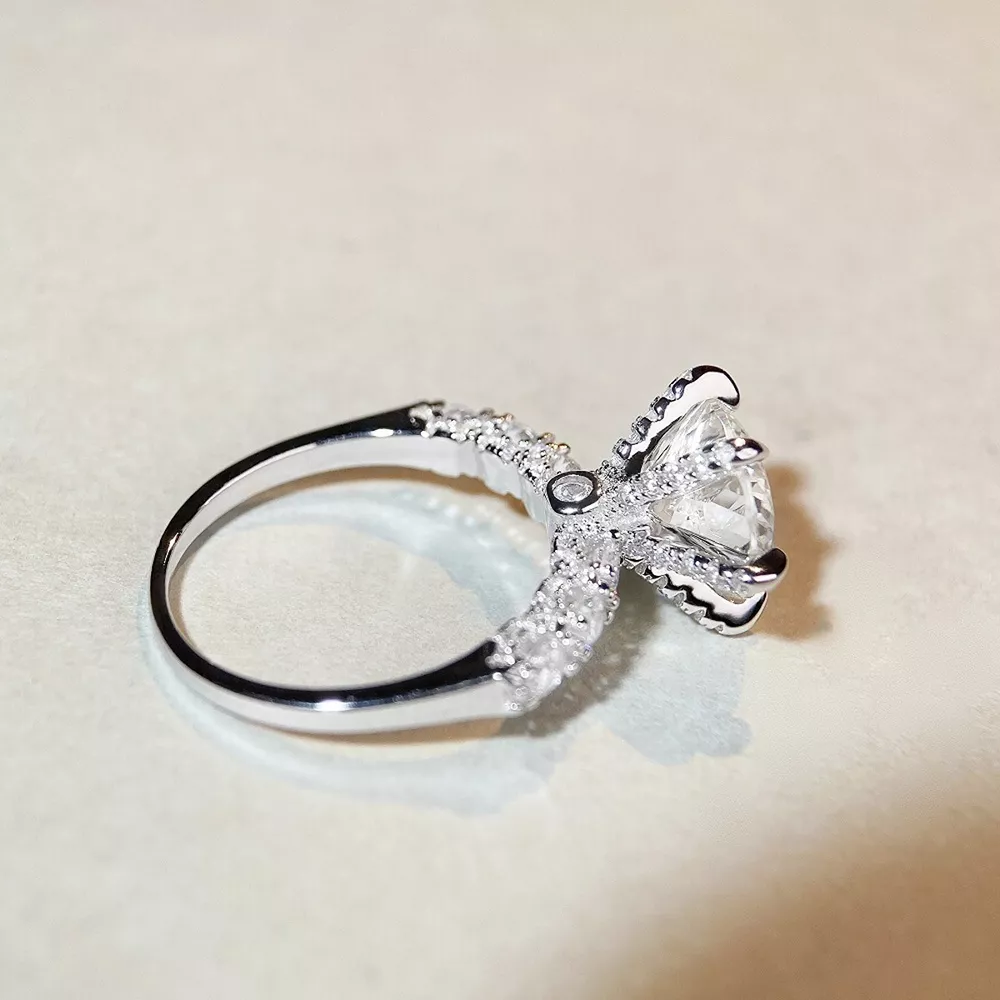 3 Carat 925 Sterling Silver Moissanite Geometric Ring, image 3