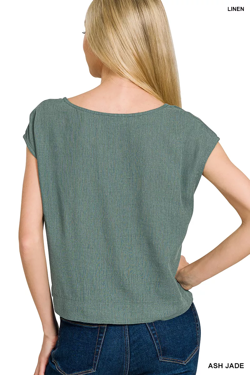 Linen Sleeveless Top, image 3
