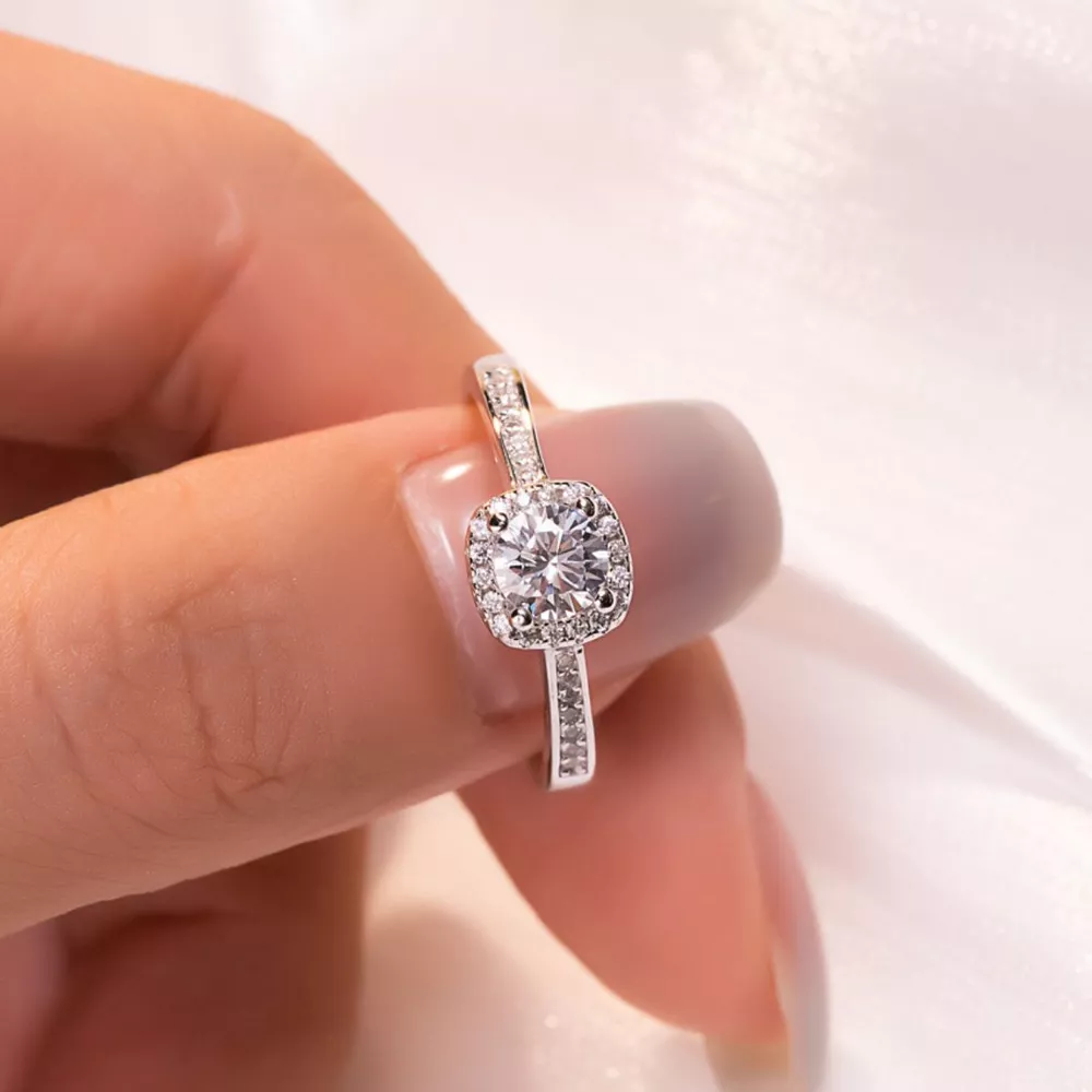 2 Carat Moissanite 925 Sterling Silver Ring, image 4