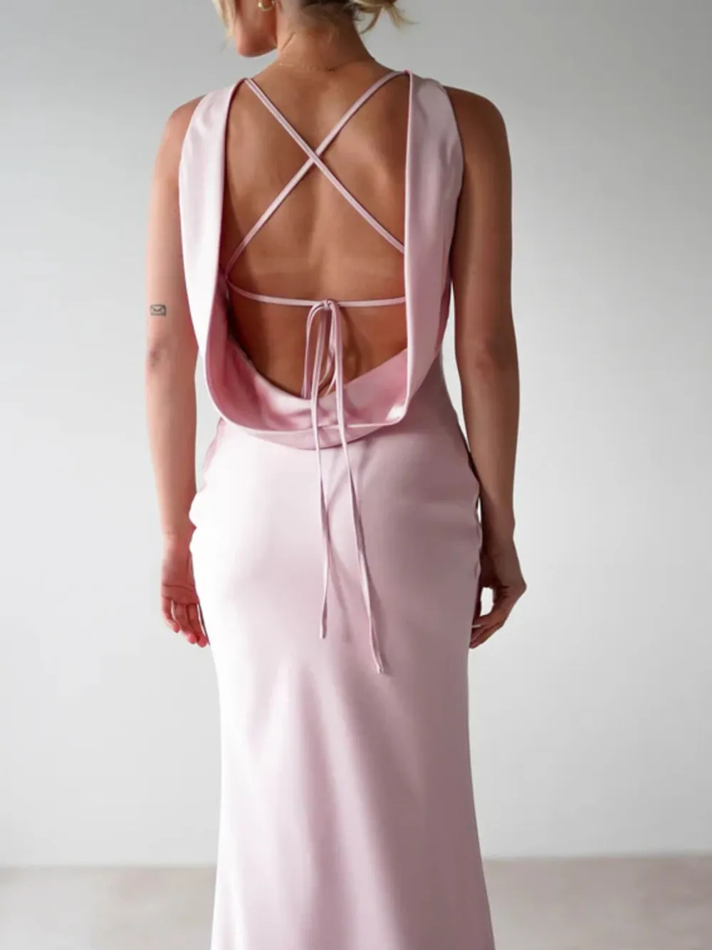 Satin Sleeveless Maxi Dress, image 18