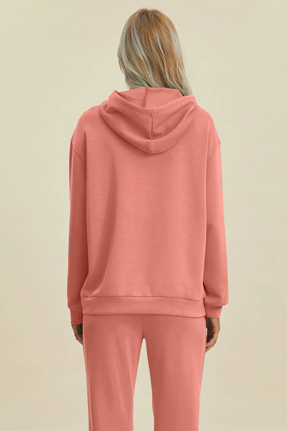 Full Size Air Scuba Drawstring Long Sleeve Hoodie with Kangaroo Pocket, image 5