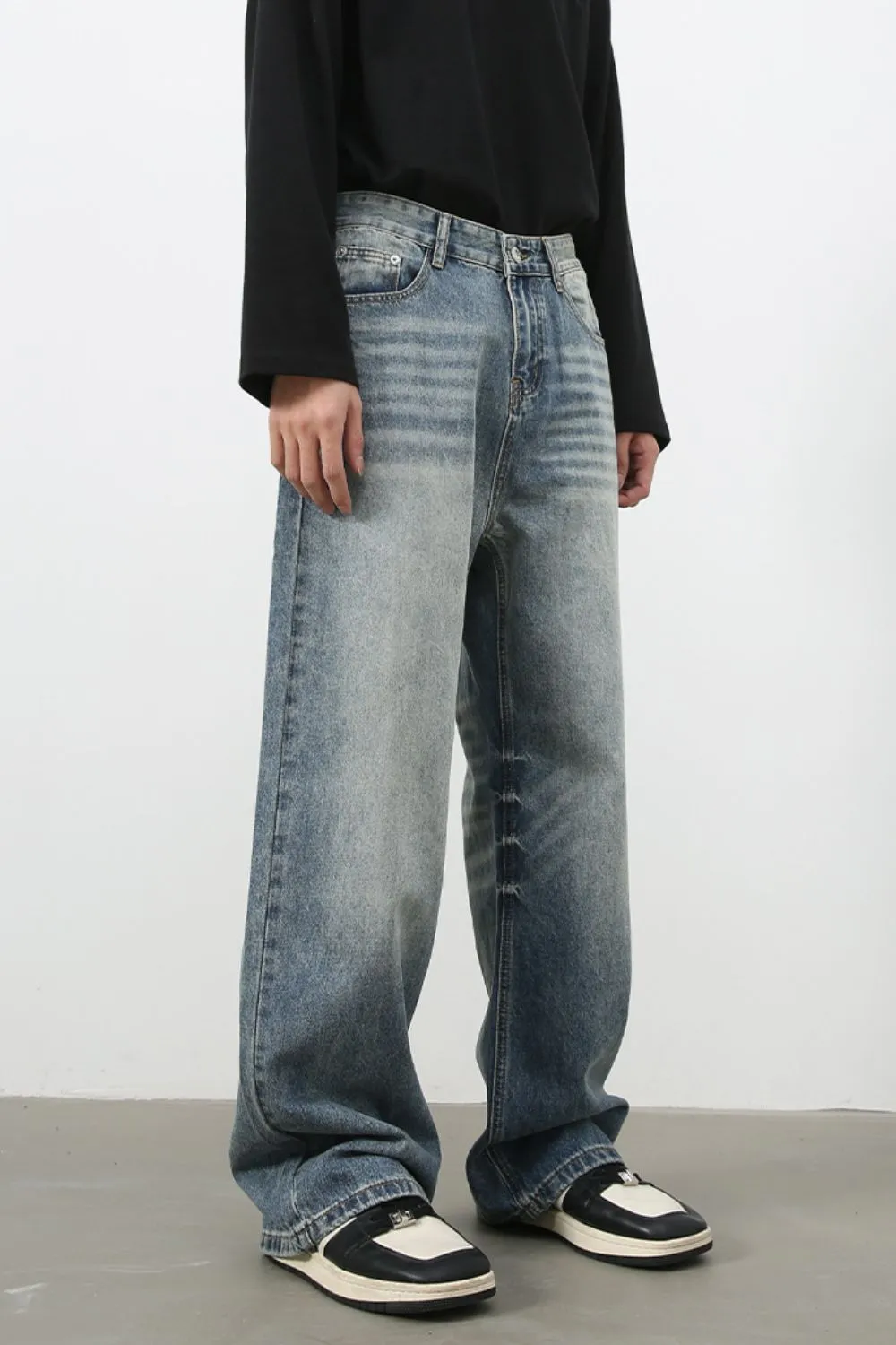 Men's Wide Leg Jeans with Pockets, image 5