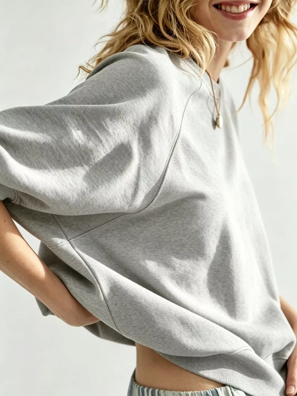 Full Size Raglan Short-Sleeve Sweatshirt Plus Size, image 6