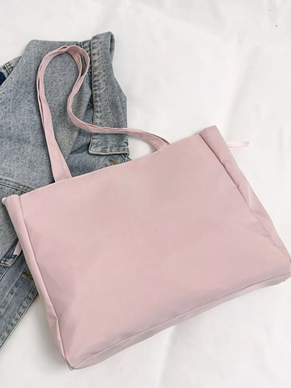 Lace-Up Trim Clear Panel Shoulder Bag, image 9