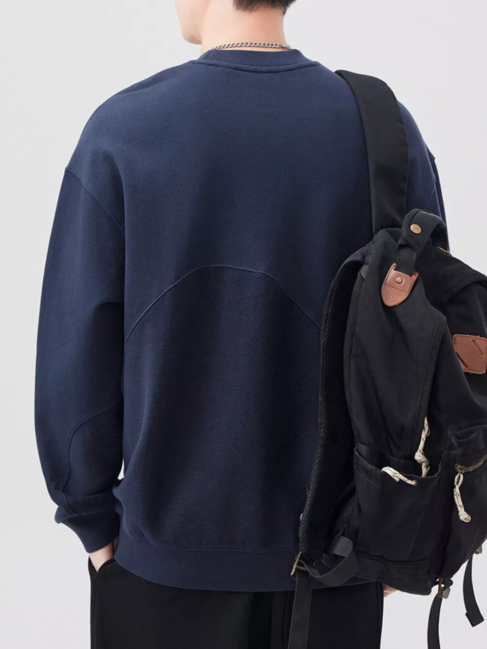Men's Plus Size Round Neck Long Sleeve Sweatshirt, image 7
