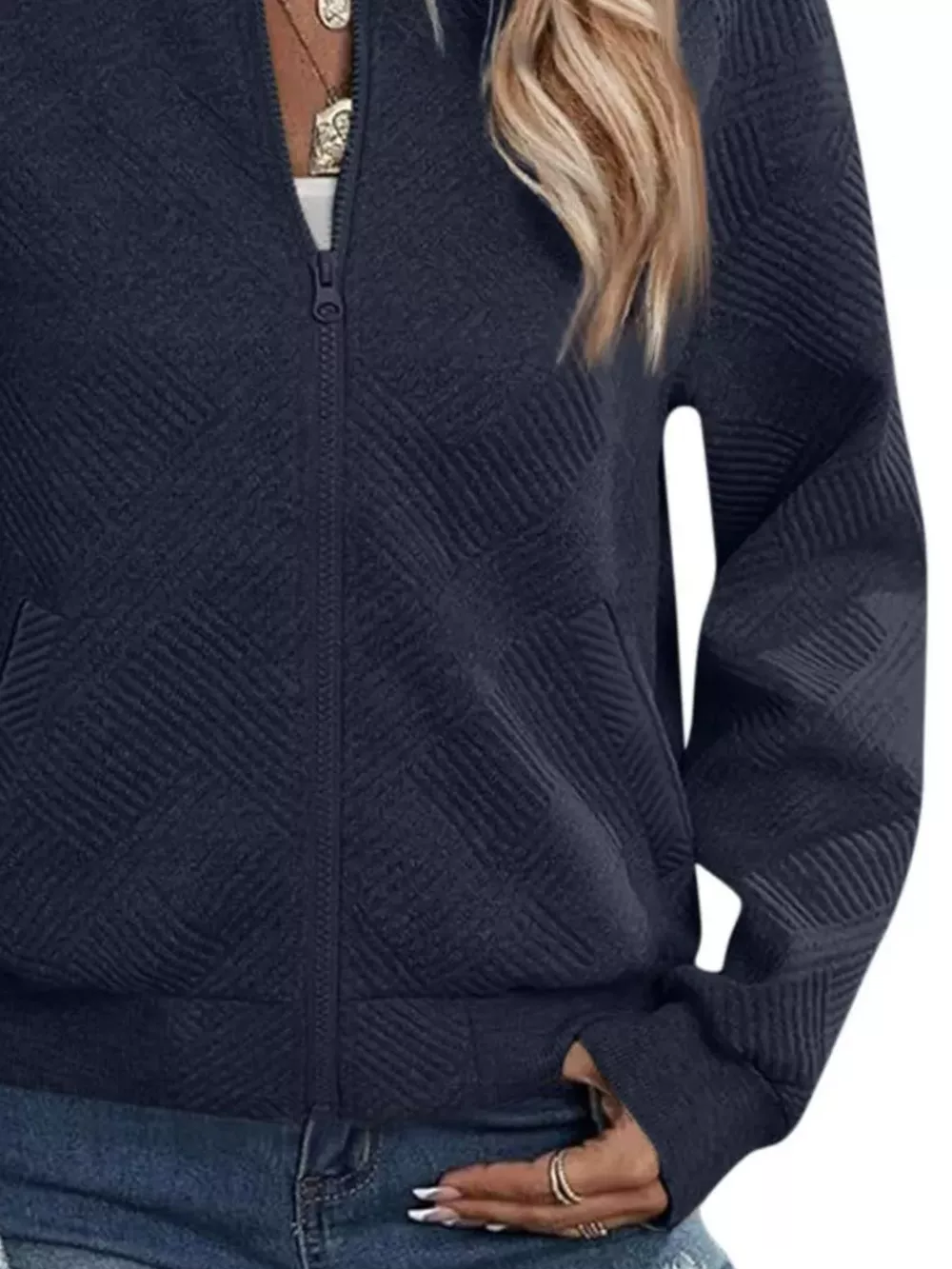 Textured Knit Zip-Up Jacket, image 27
