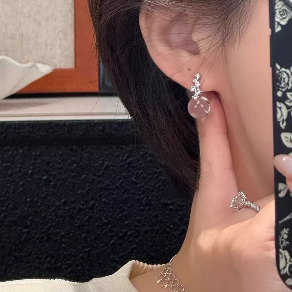 Crystal Ball Drop Earrings