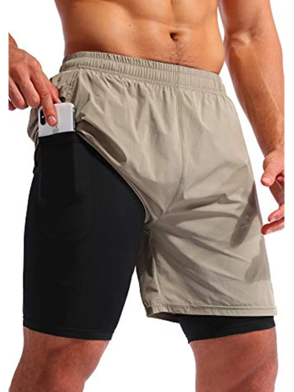 Men's Elastic Waist Active Shorts, image 4