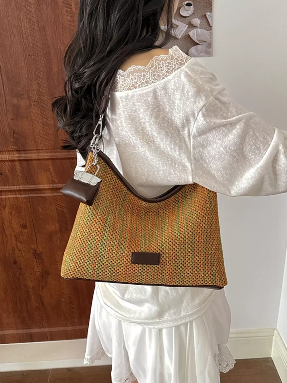 Woven Straw Crossbody Bag, image 4
