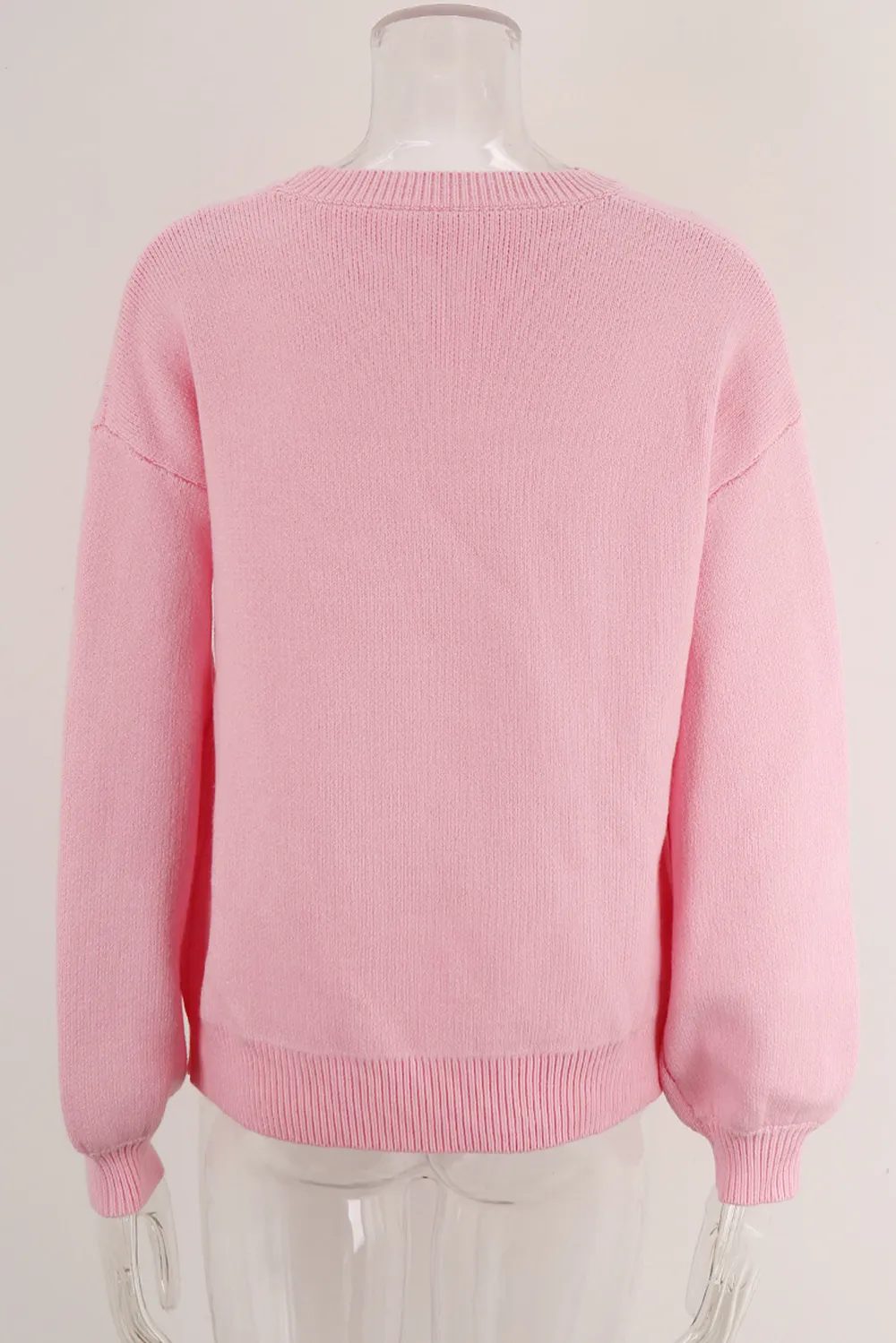 Bow Round Neck Long Sleeve Sweater, image 6
