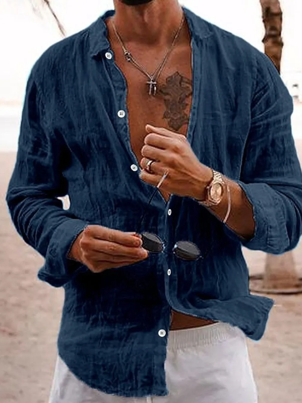 Men's Full Size Button Up Long Sleeve Shirt Plus Size, image 5