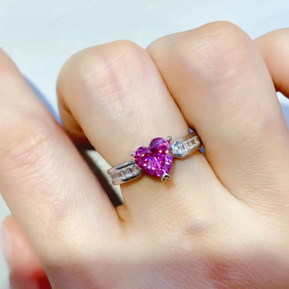 1 Carat Moissanite 925 Sterling Silver Ring, image 2