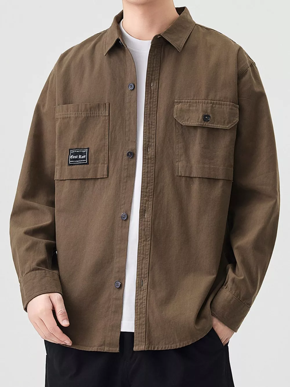 Men's Plus Size Casual Button Up Shirt, image 2