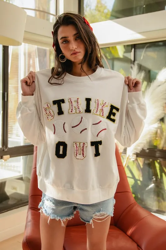Baseballs Strikeout Patches French Terry Sweatshirt, image 4