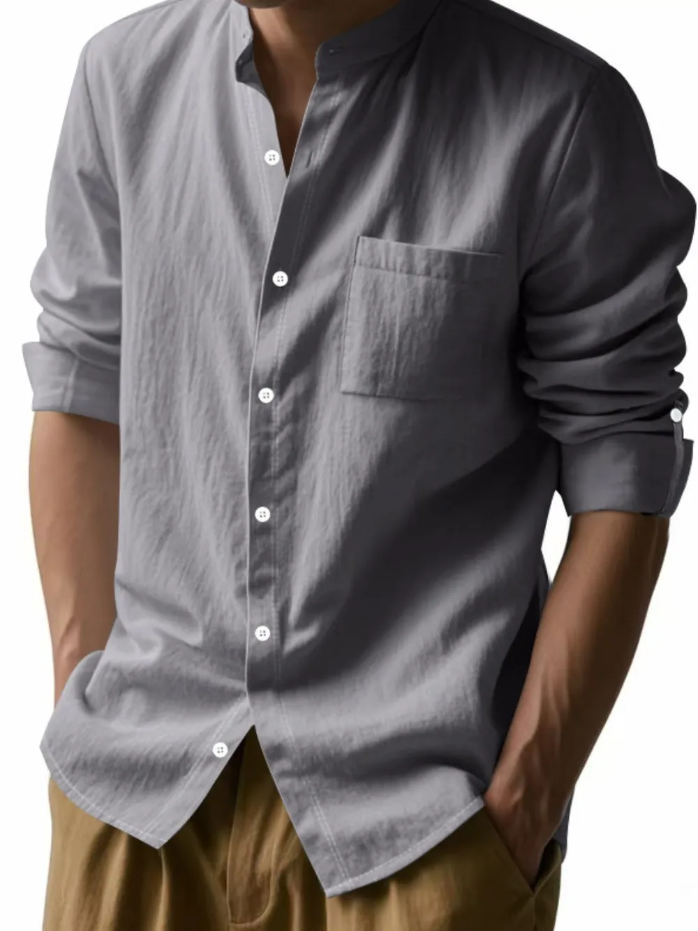 Men's Full Size Button Down Long Sleeve Shirt Plus Size, image 6