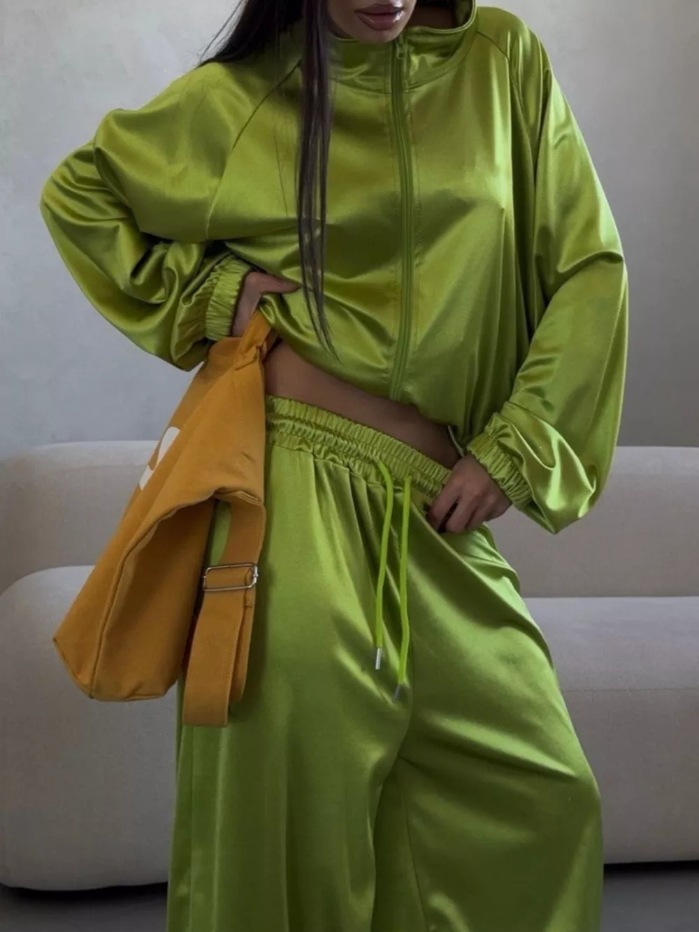 Zip Up Raglan Sleeve Jacket and Pants Set, image 2