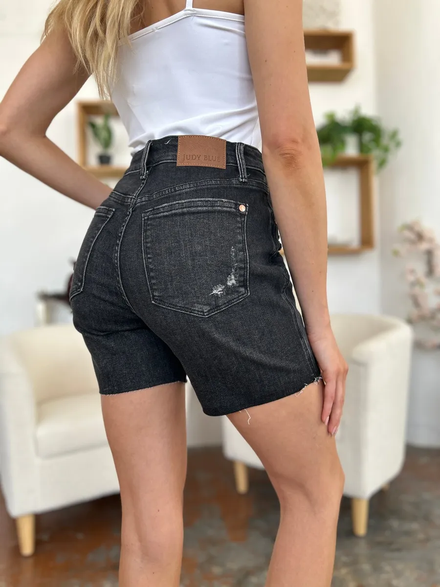 Full Size High Waist Rigid Magic Denim Shorts, image 6