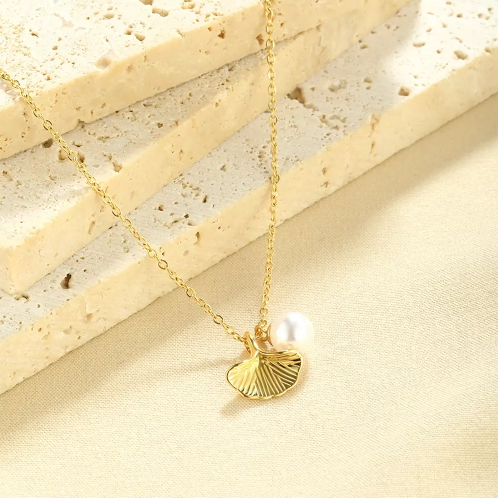 Pearl & Shell Pendant Necklace, image 13
