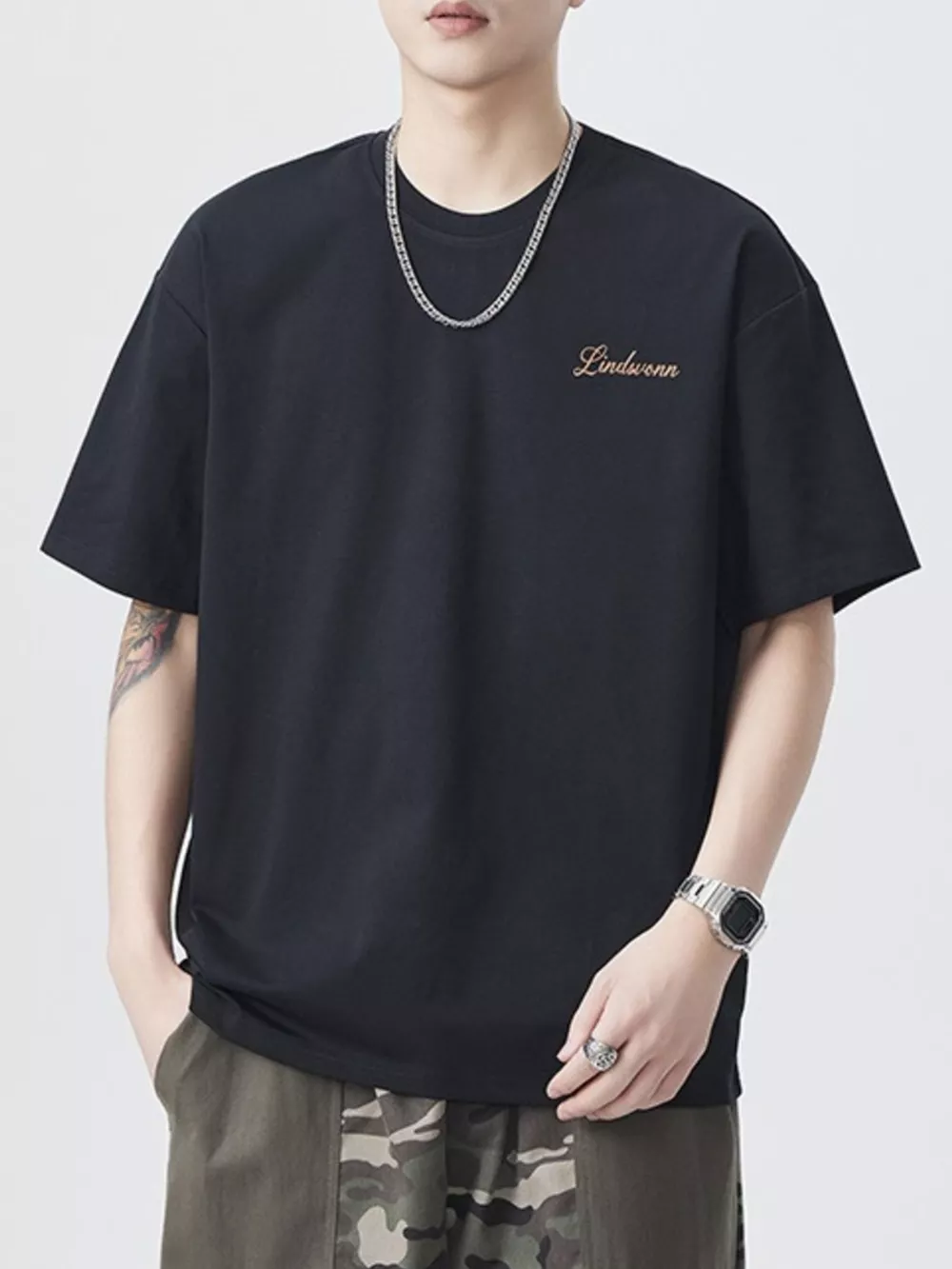 Men's Plus Size Round Neck Short Sleeve T-Shirt, image 4
