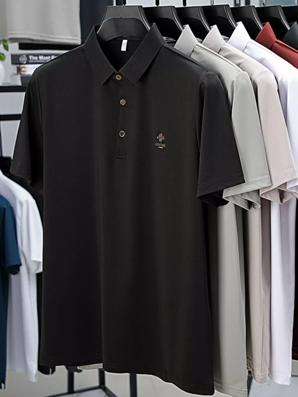 Men's Plus Size Button Detail Short Sleeve Polo
