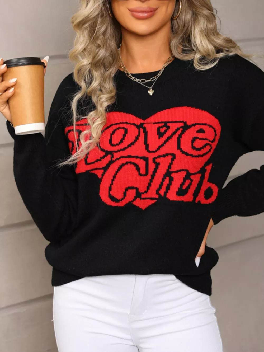 Valentine's Day Love Club Heart Graphic Sweater, image 9