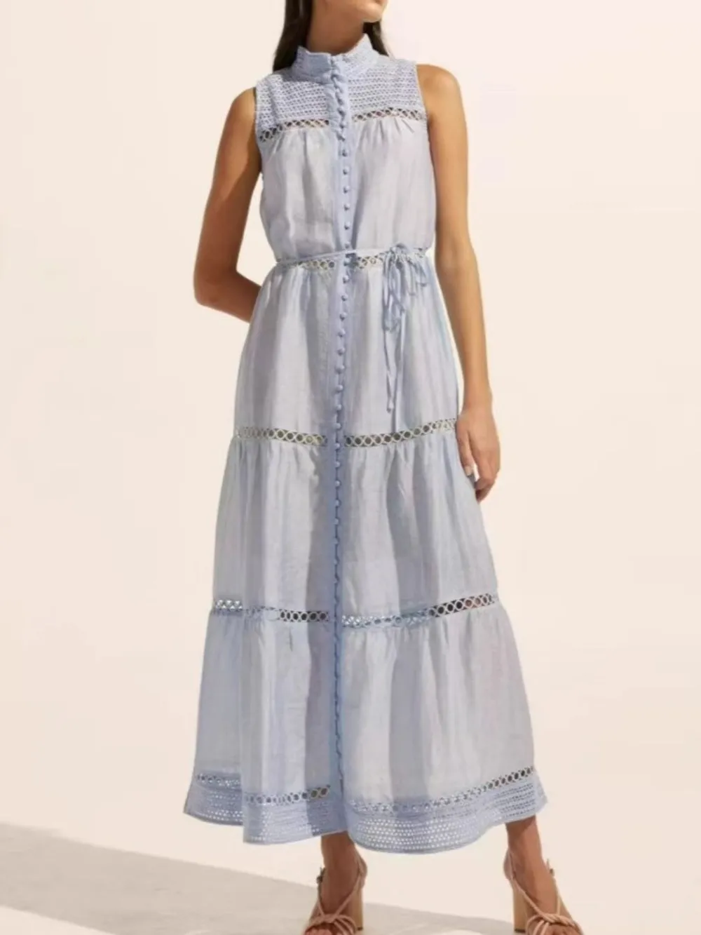 Hollow Out Sleeveless Midi Dress, image 5