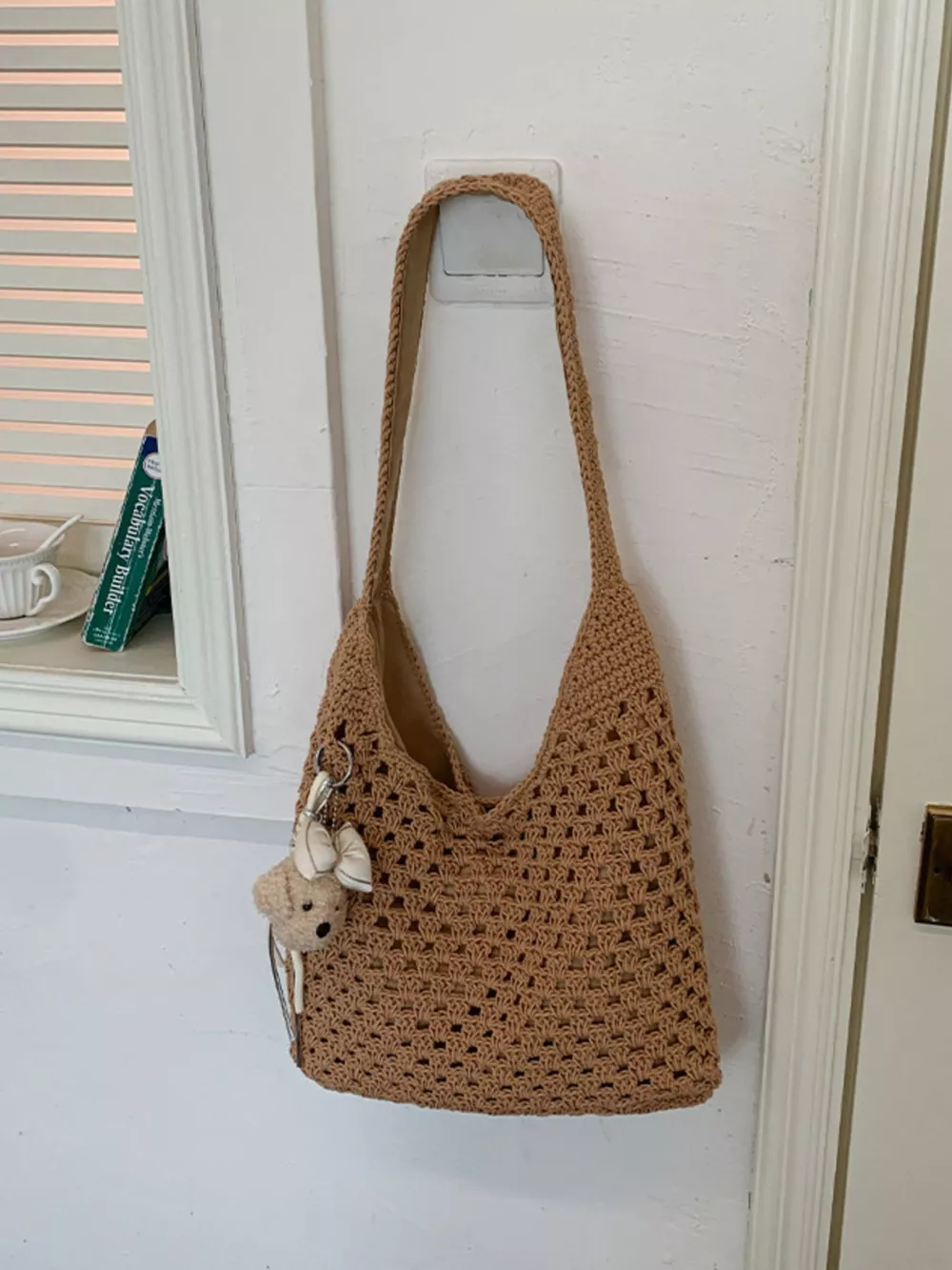 Crochet Knit Shoulder Bag, image 4