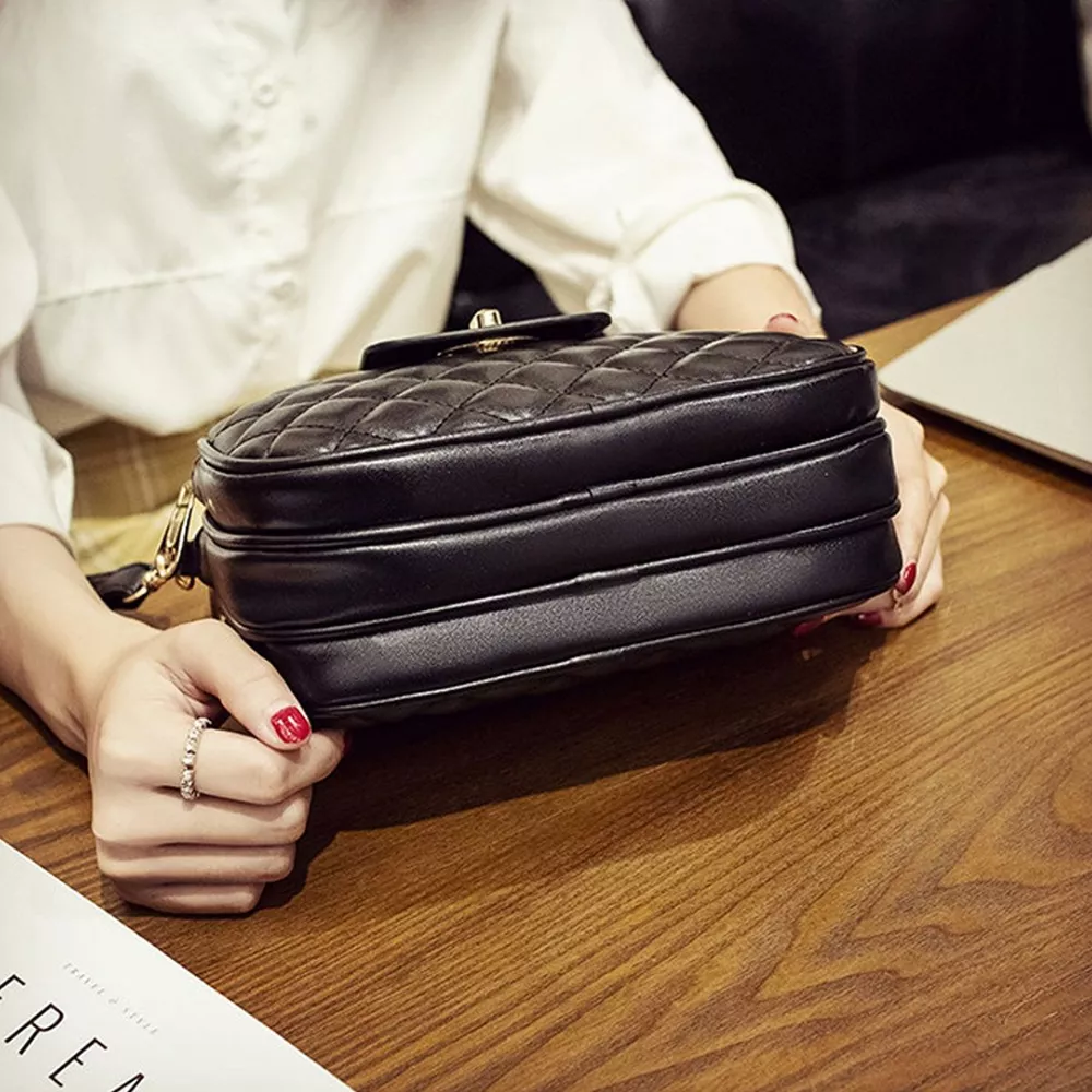 Quilted Turn-Lock Crossbody Bag, image 6