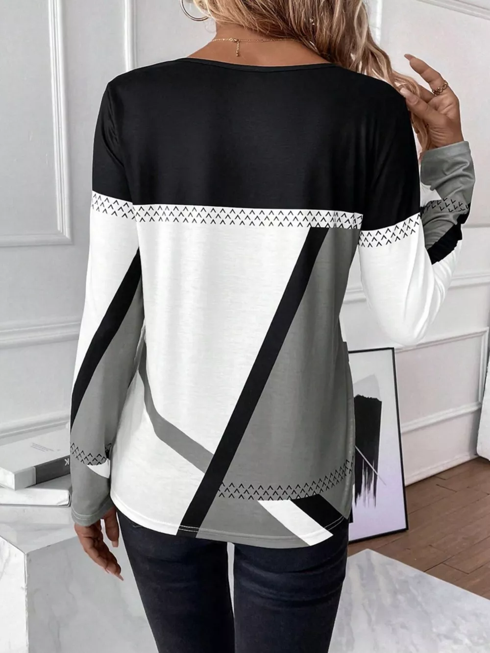 Color Block Long Sleeve T-Shirt, image 5