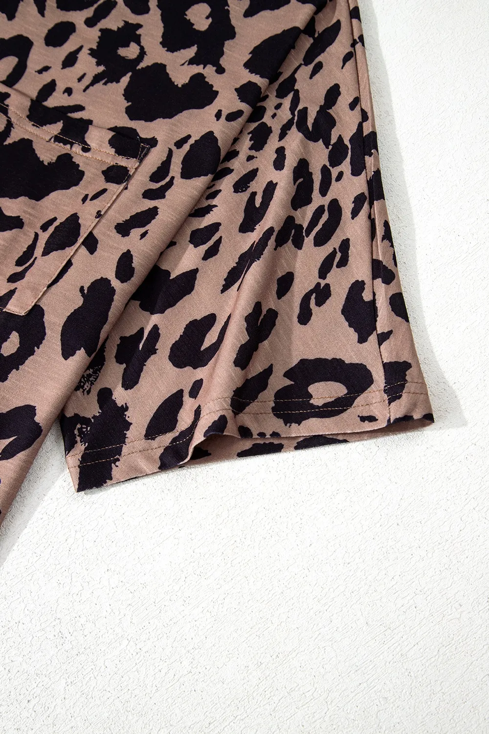 Leopard V-Neck Half Sleeve T-Shirt, image 7