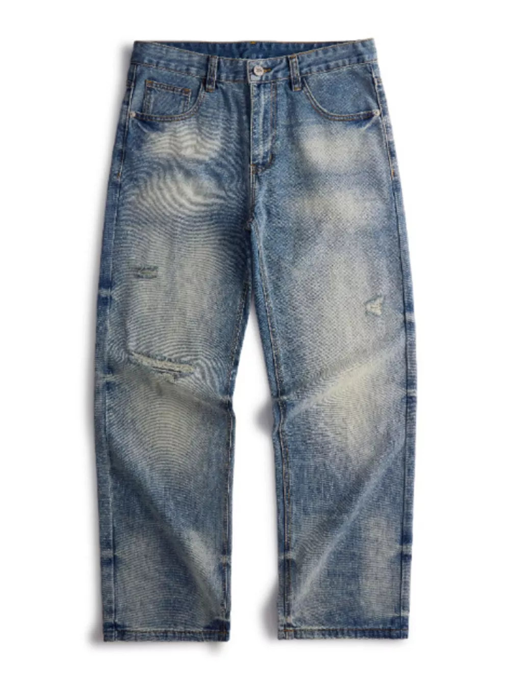 Men's Distressed Relaxed Fit Jeans, image 7