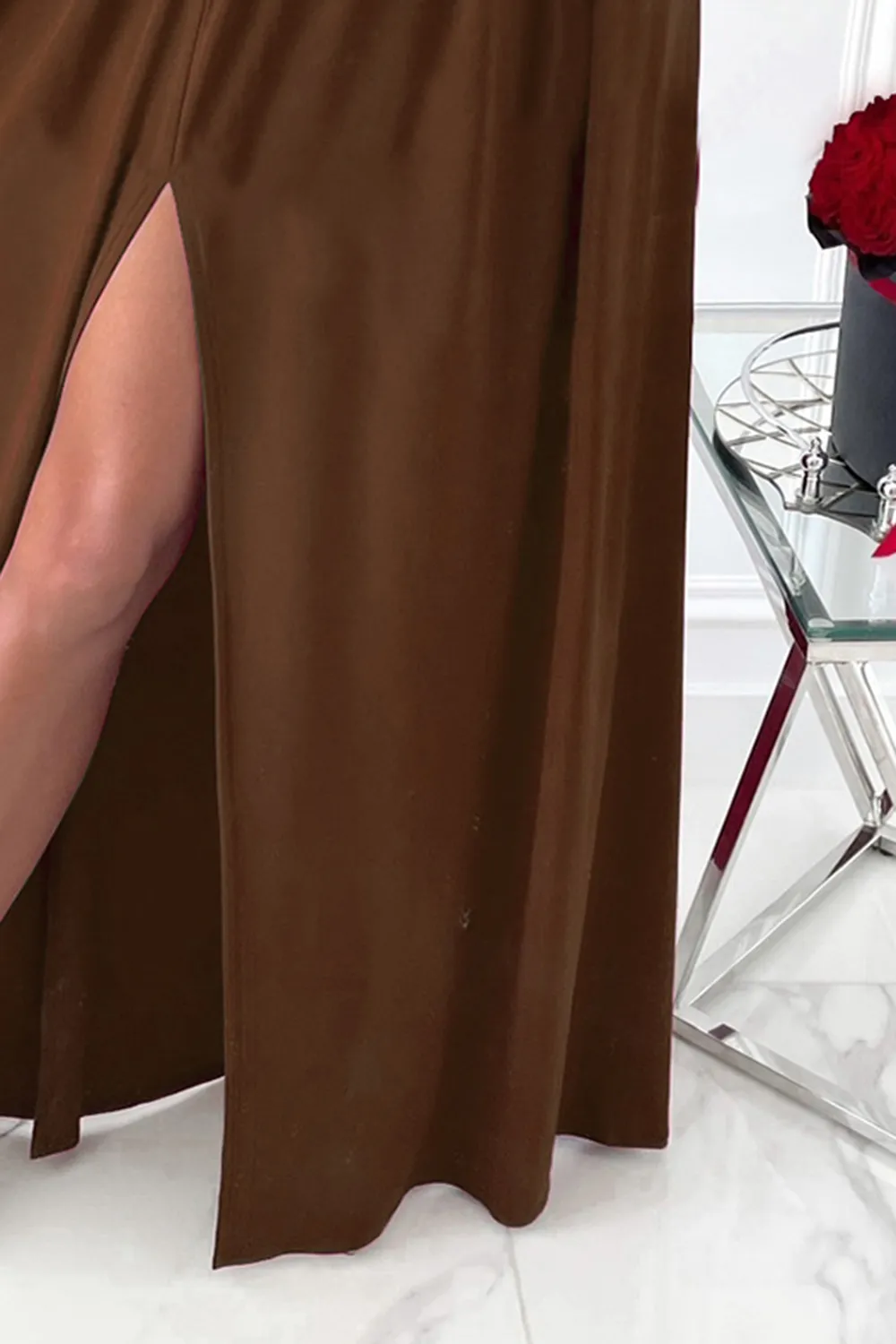 Slit Surplice Long Sleeve Maxi Dress, image 6