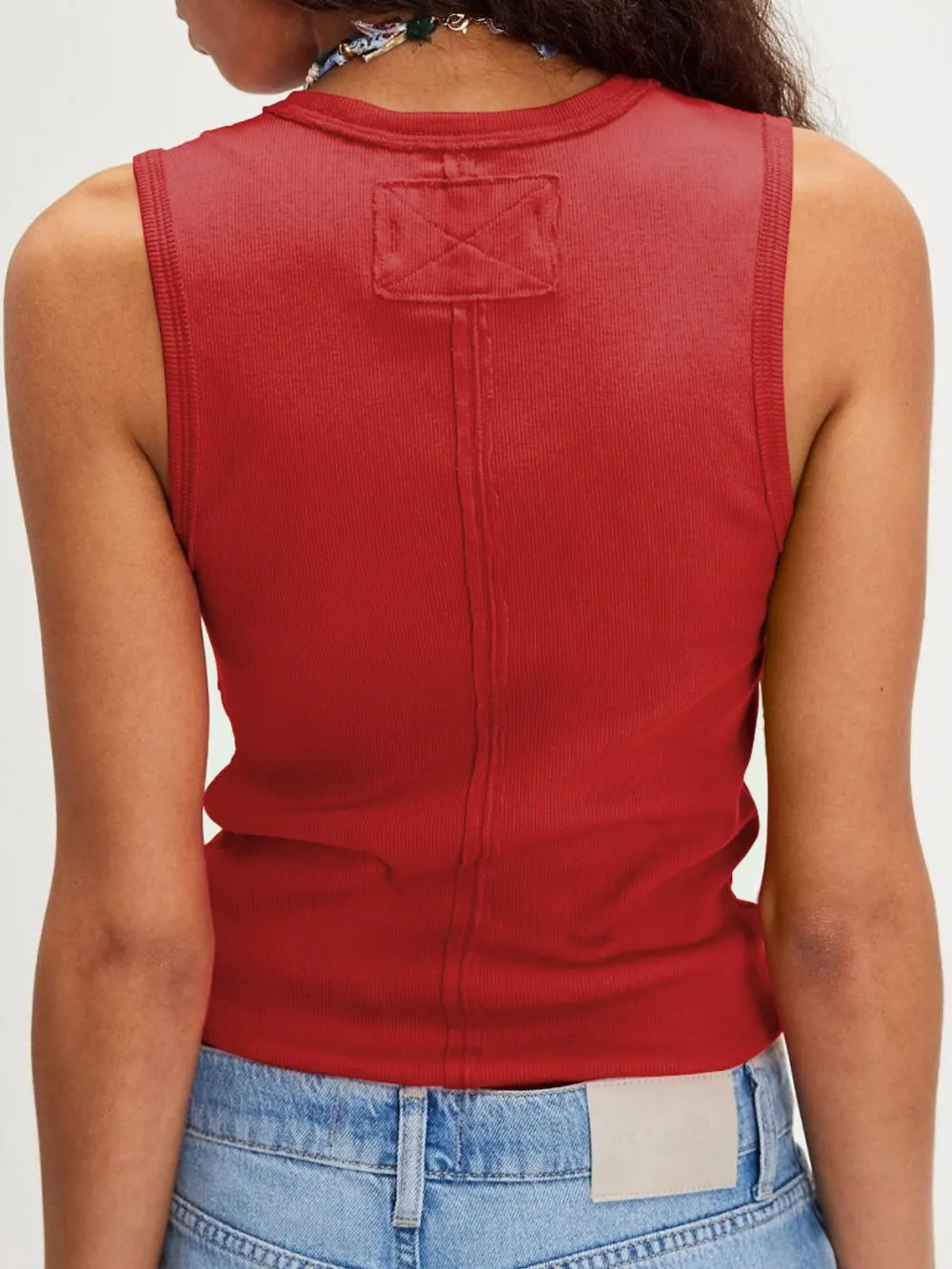 Solid V-Neck Tank, image 3
