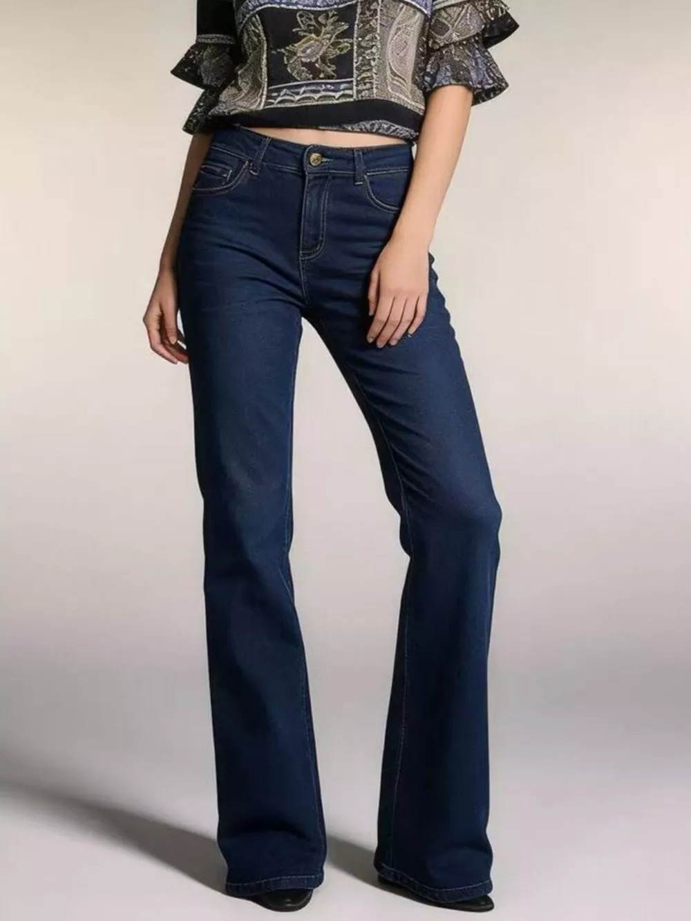 High-Waisted Bootcut Jeans