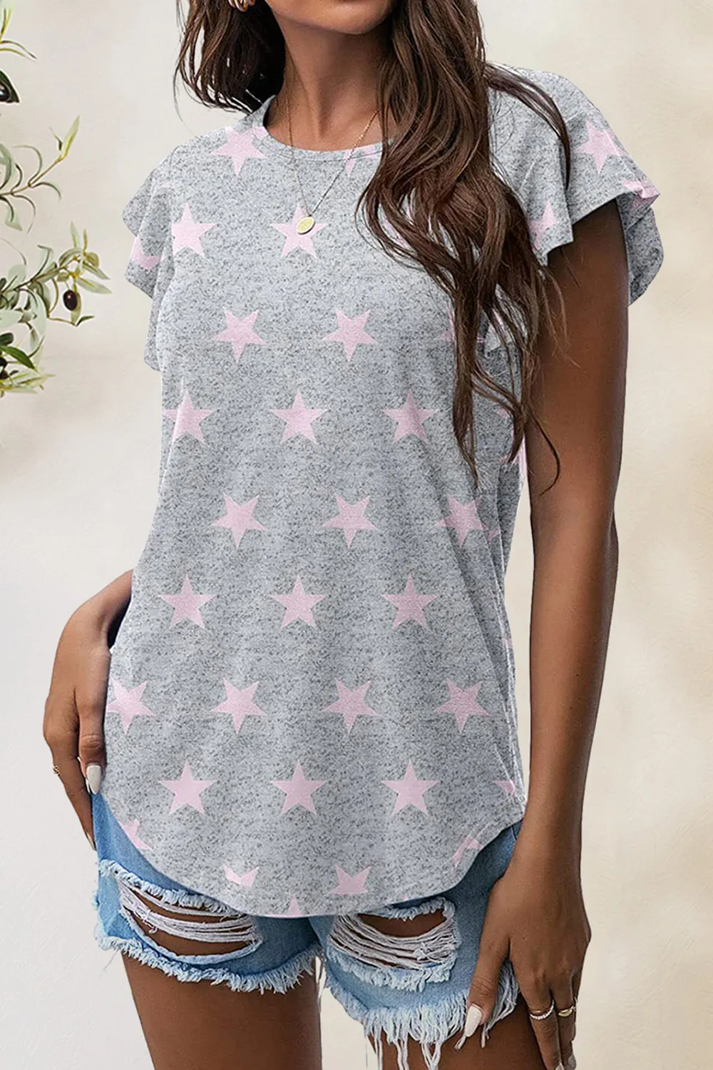 Printed Round Neck Short Sleeve T-Shirt, image 15
