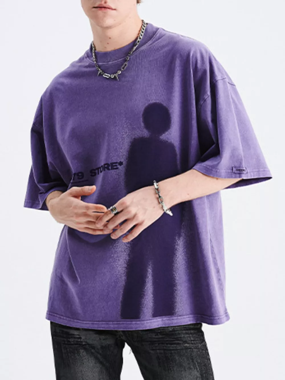 Men's Vintage Washed Graphic Round Neck T-Shirt, image 3