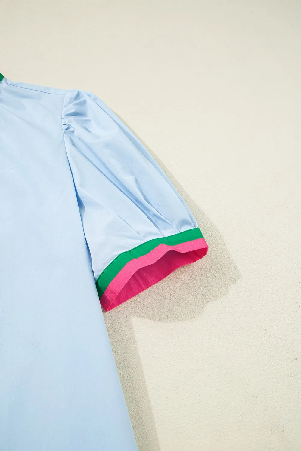 Notched Puff Sleeve Swing Dress, image 9