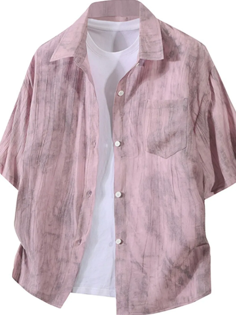 Men's Plus Size Button Up Short Sleeve Shirt, image 2