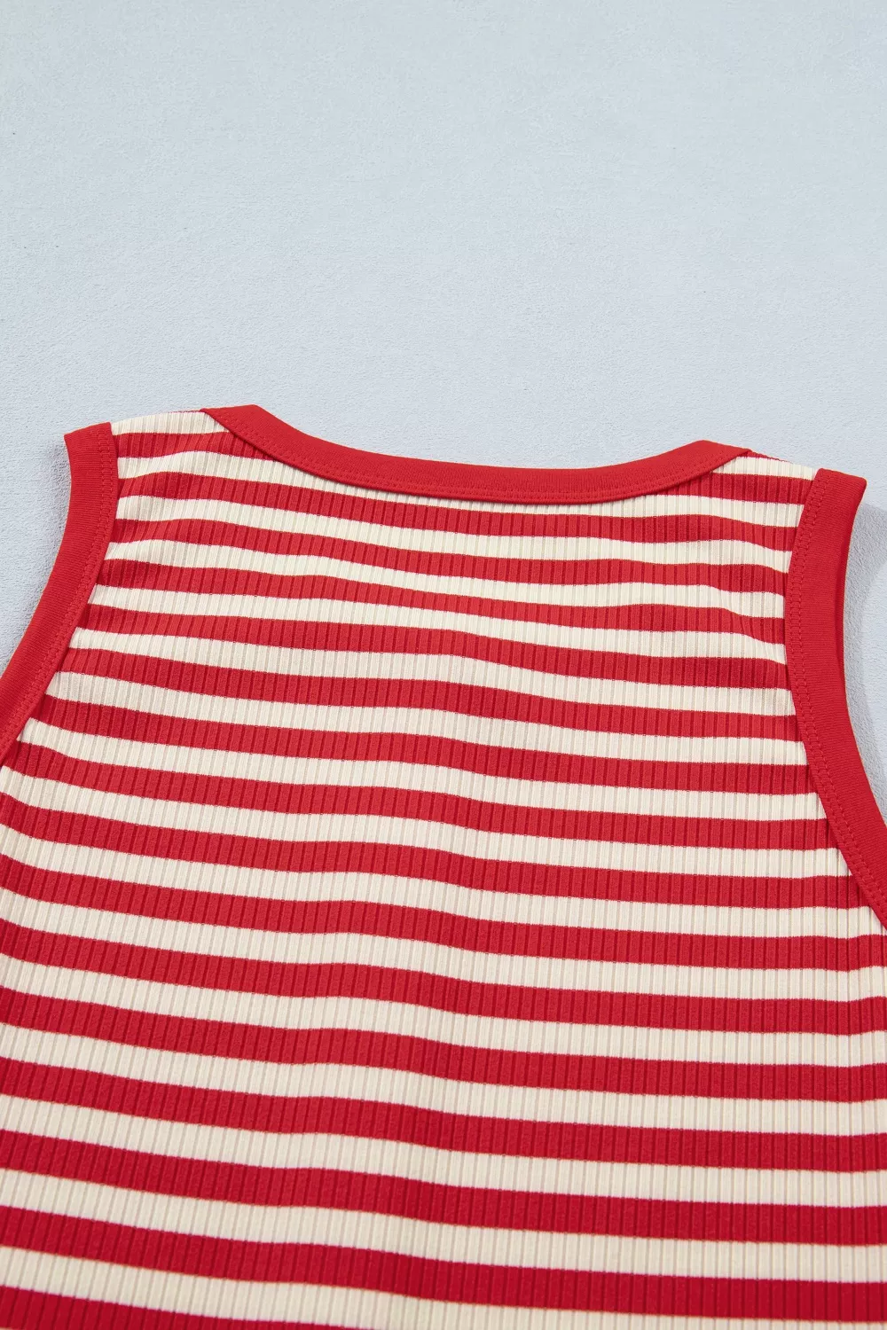 Stripe Buttoned Ribbed Knit Tank Top, image 10