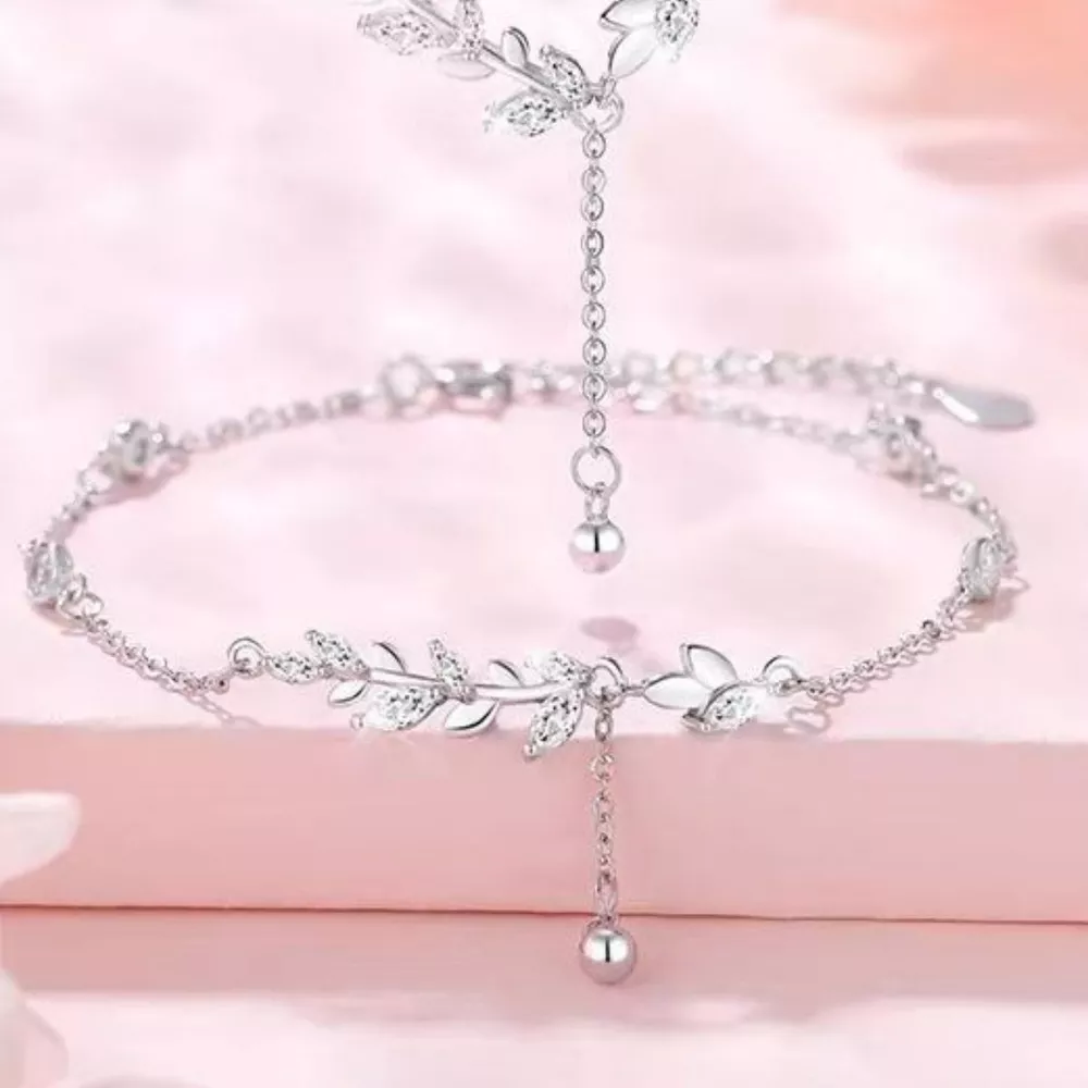 925 Sterling Silver Leaf Bracelet, image 2