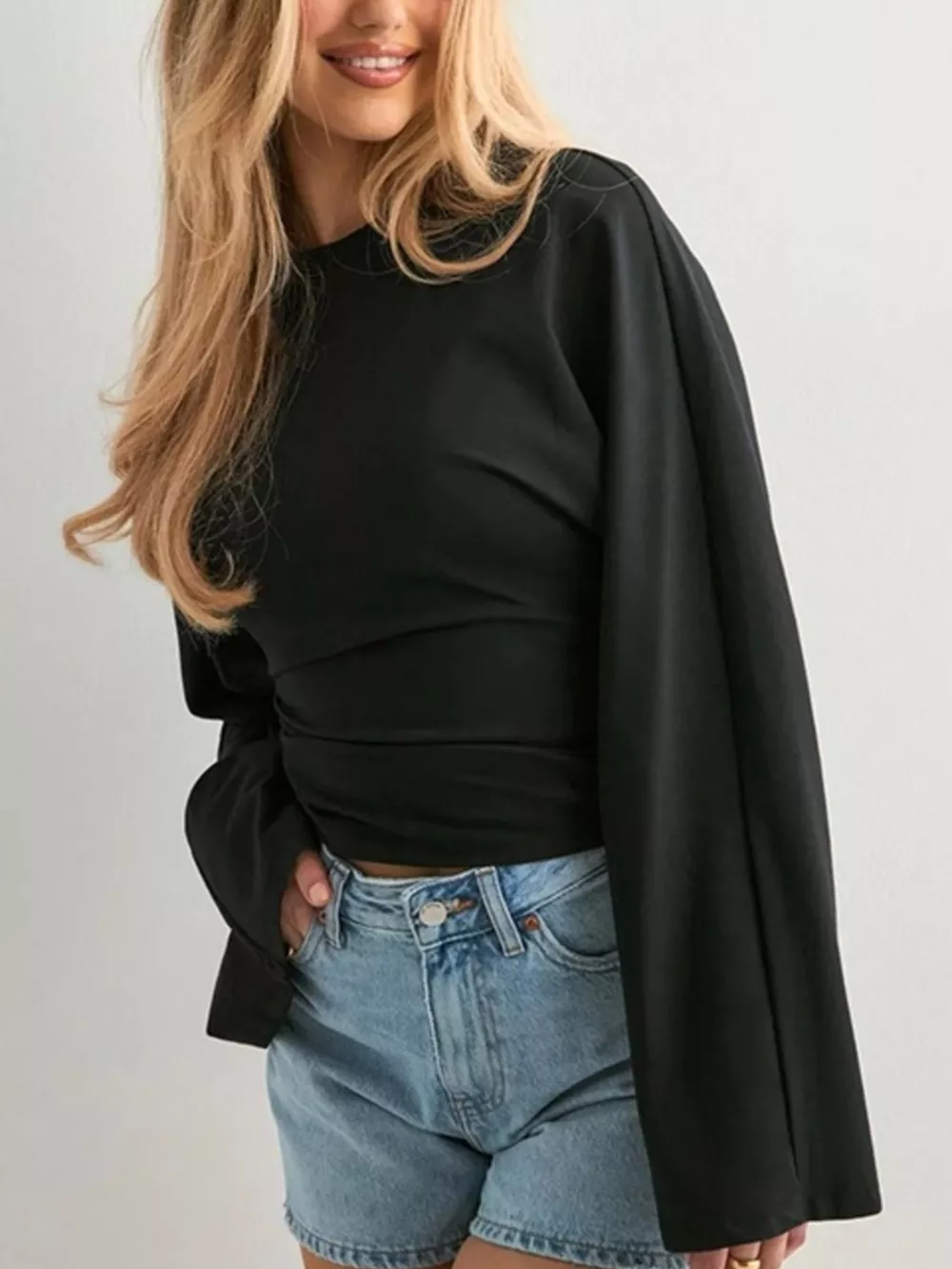 Full Size Solid Color Long Sleeve T-Shirt Plus Size, image 10