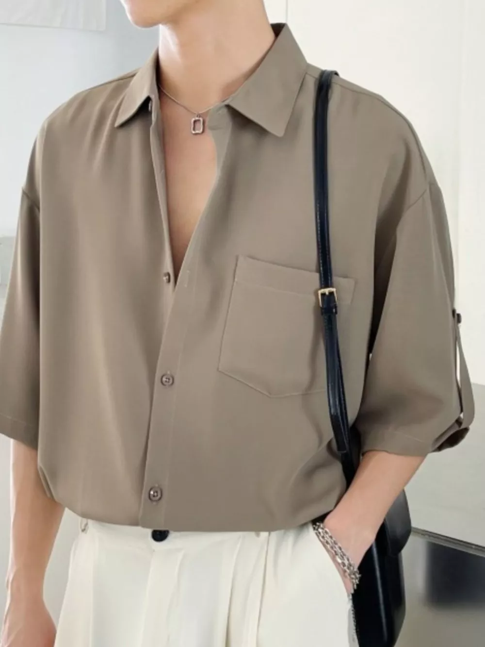 Men's Plus Size Casual Loose Fit Short Sleeve Shirt, image 7