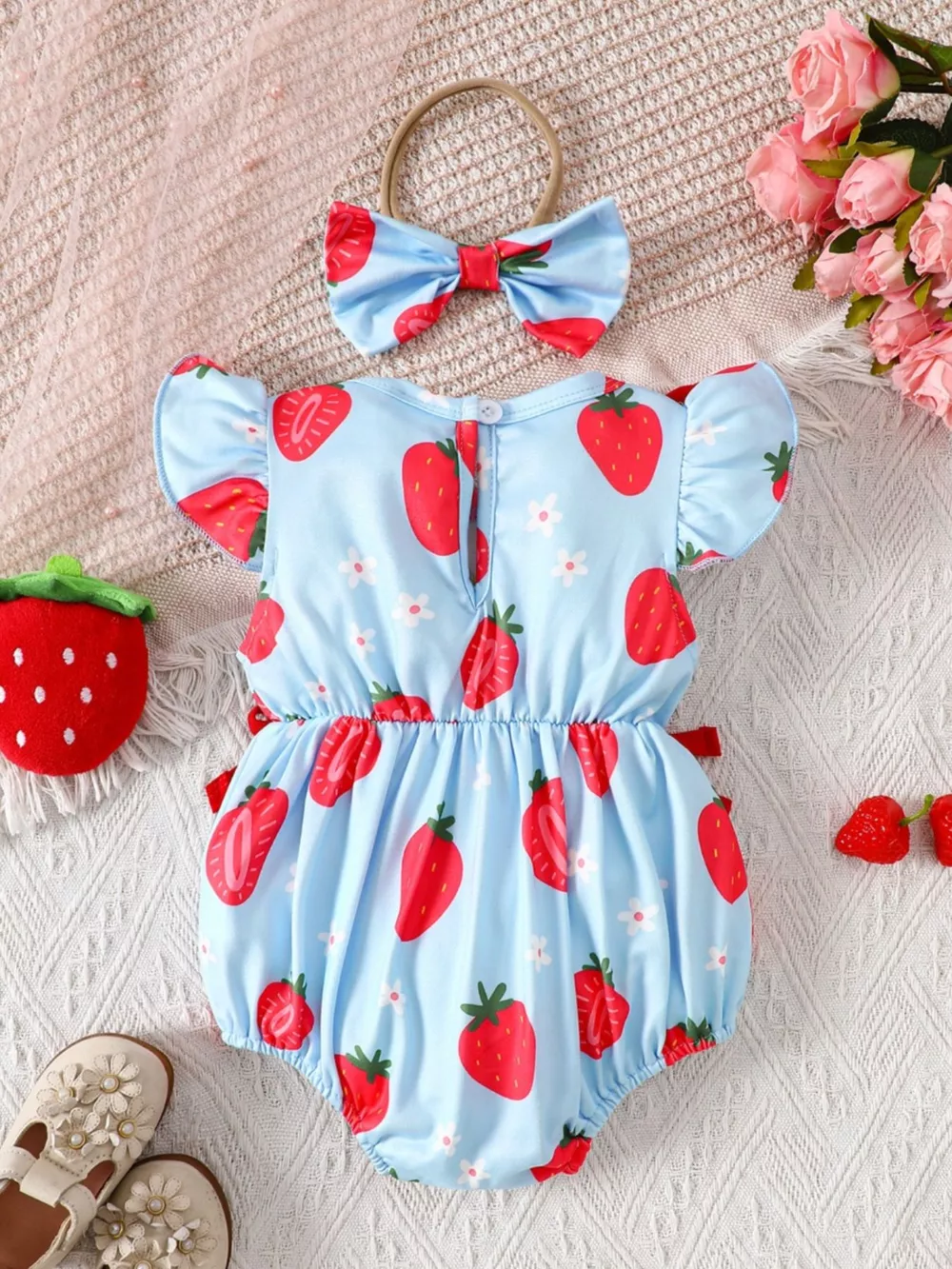 Children's Printed Ruffle Trim One-Piece with Headband, image 14