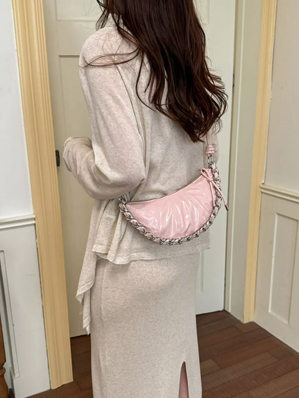 Ruched Crescent Crossbody Bag, image 6
