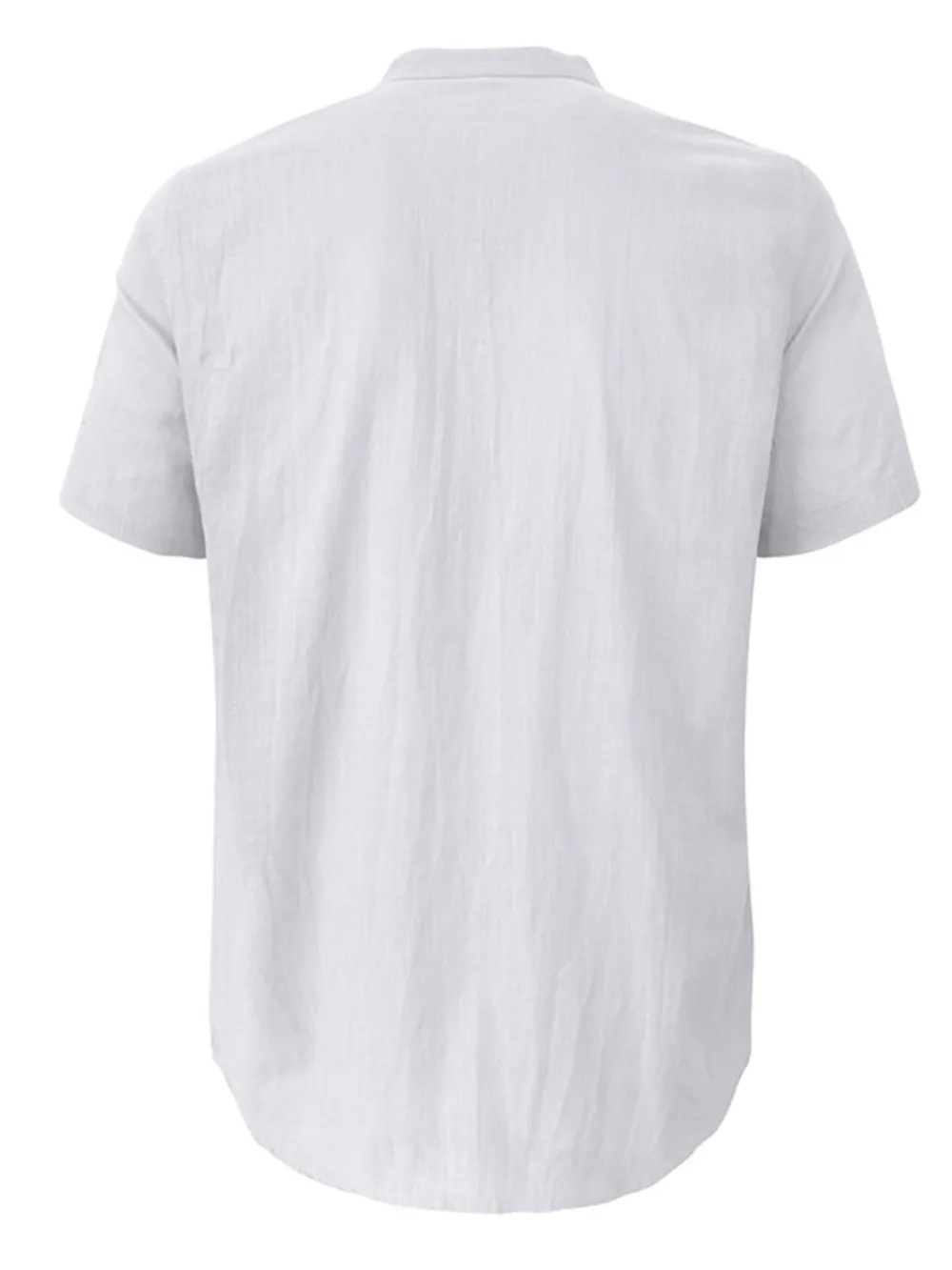 Men's Casual Collar Short Sleeve Linen Polo Shirt, image 5