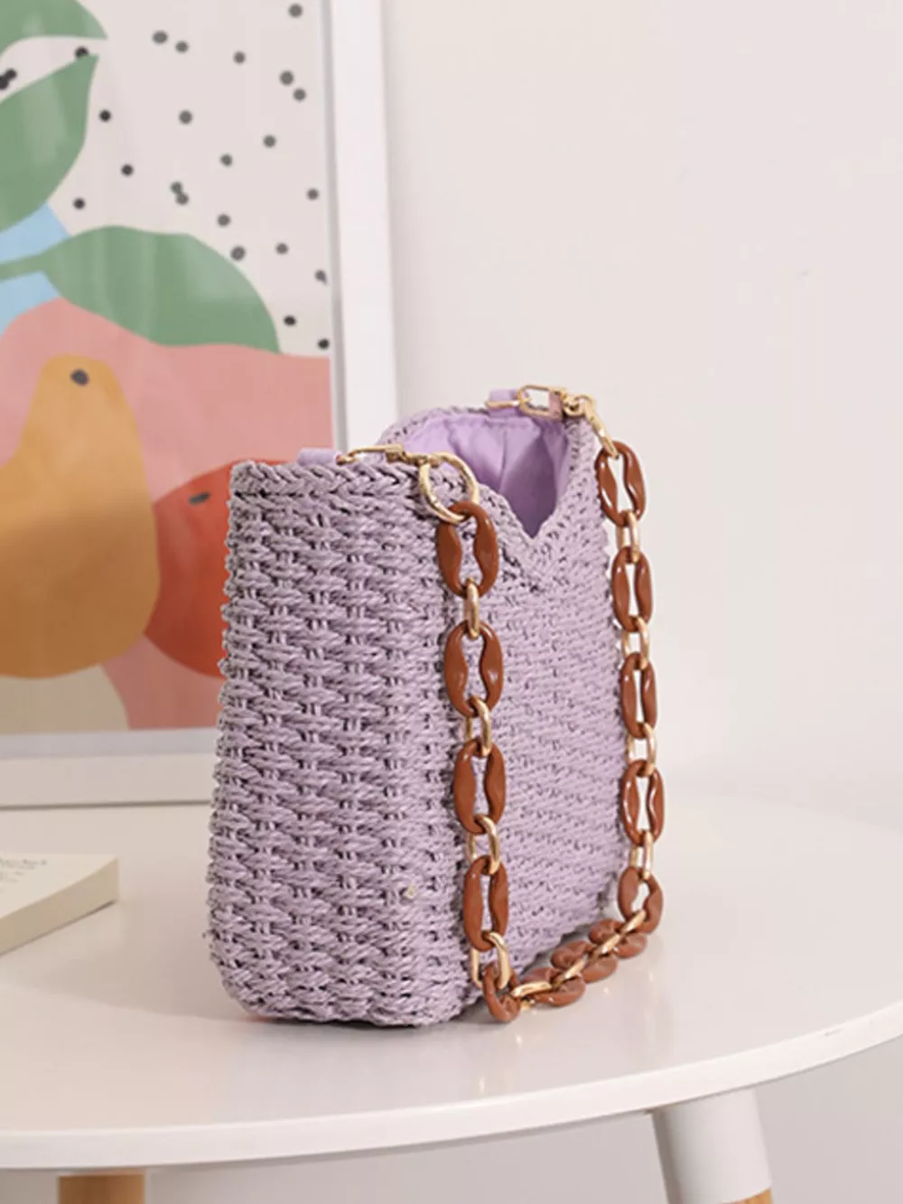 Woven Straw Shoulder Bag, image 8