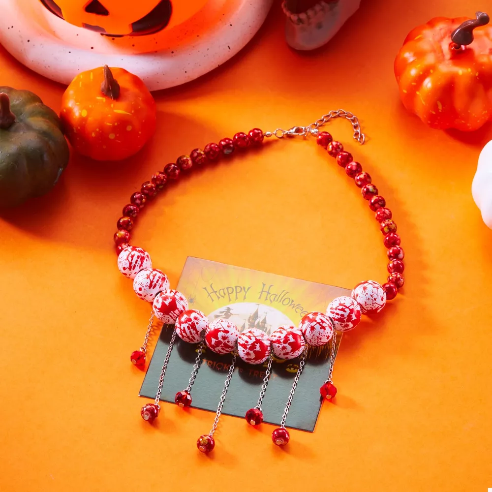 Halloween Theme Necklace with Dangling Beads, image 3