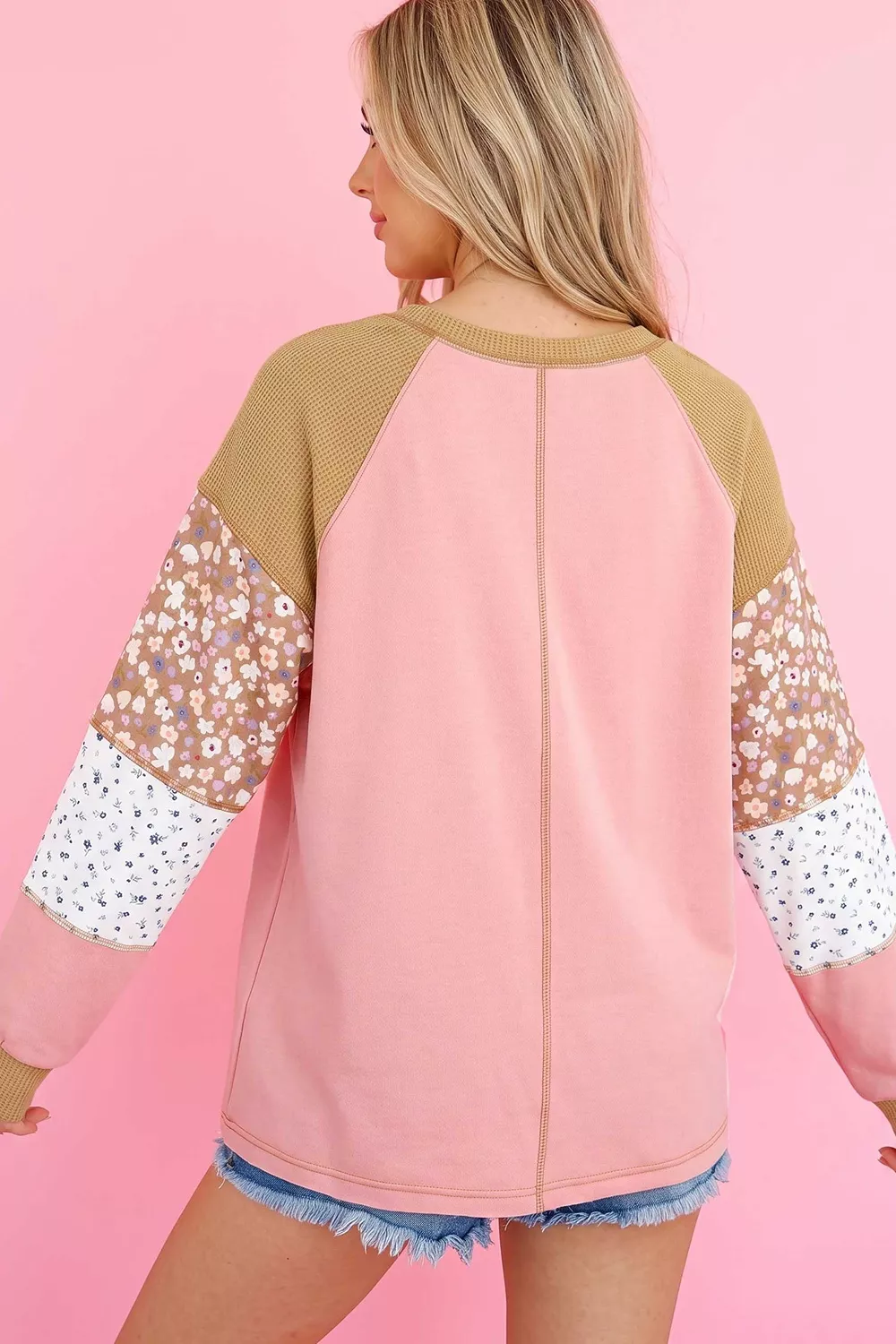 Floral Print Raglan Sleeve Sweatshirt, image 3